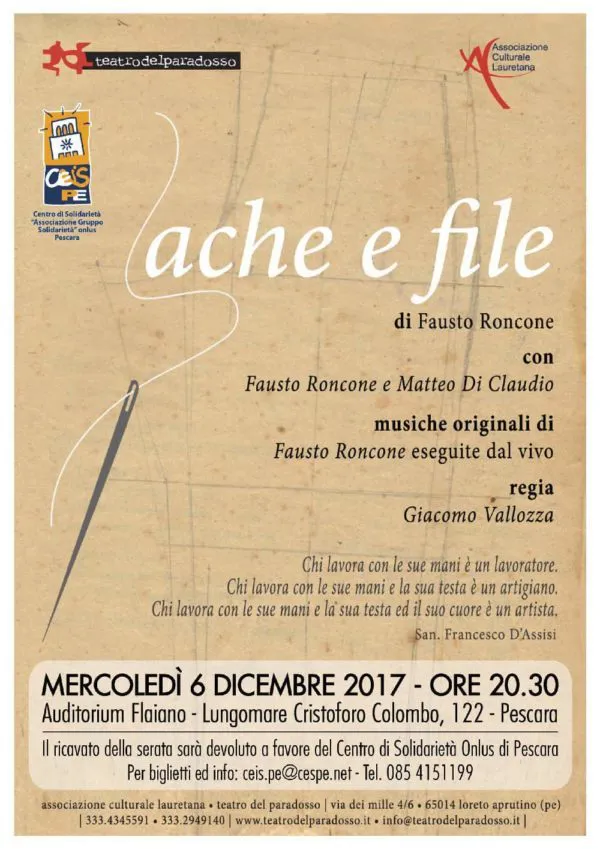 Locandina: Ache e file - serata di solidarietà Pescara (1 di 6)