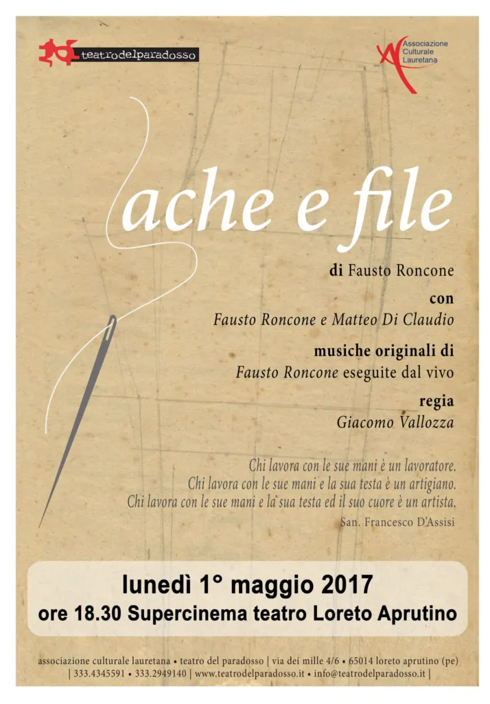 Lunedì 1° maggio. "ache e file": ago e filo