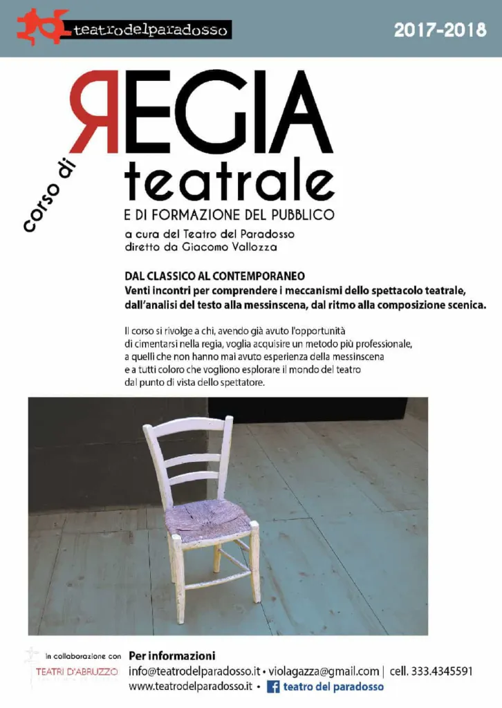 Corso di REGIA TEATRALE e di formazione del pubblico: corso regia teatrale