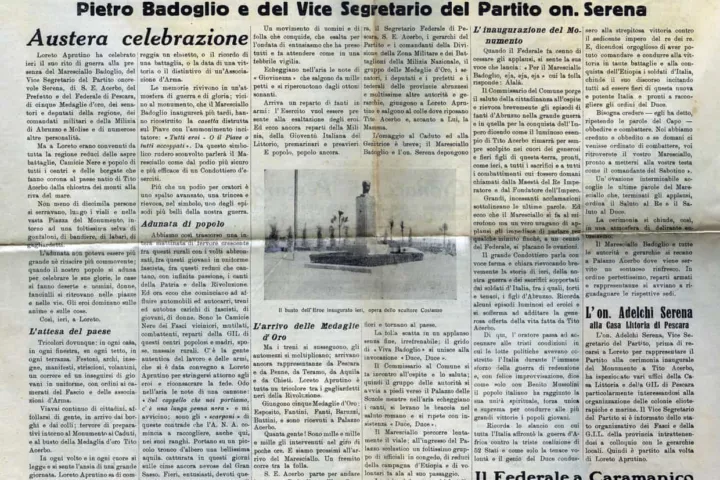 Monumento a Tito Acerbo, inaugurato dal Maresciallo Badoglio