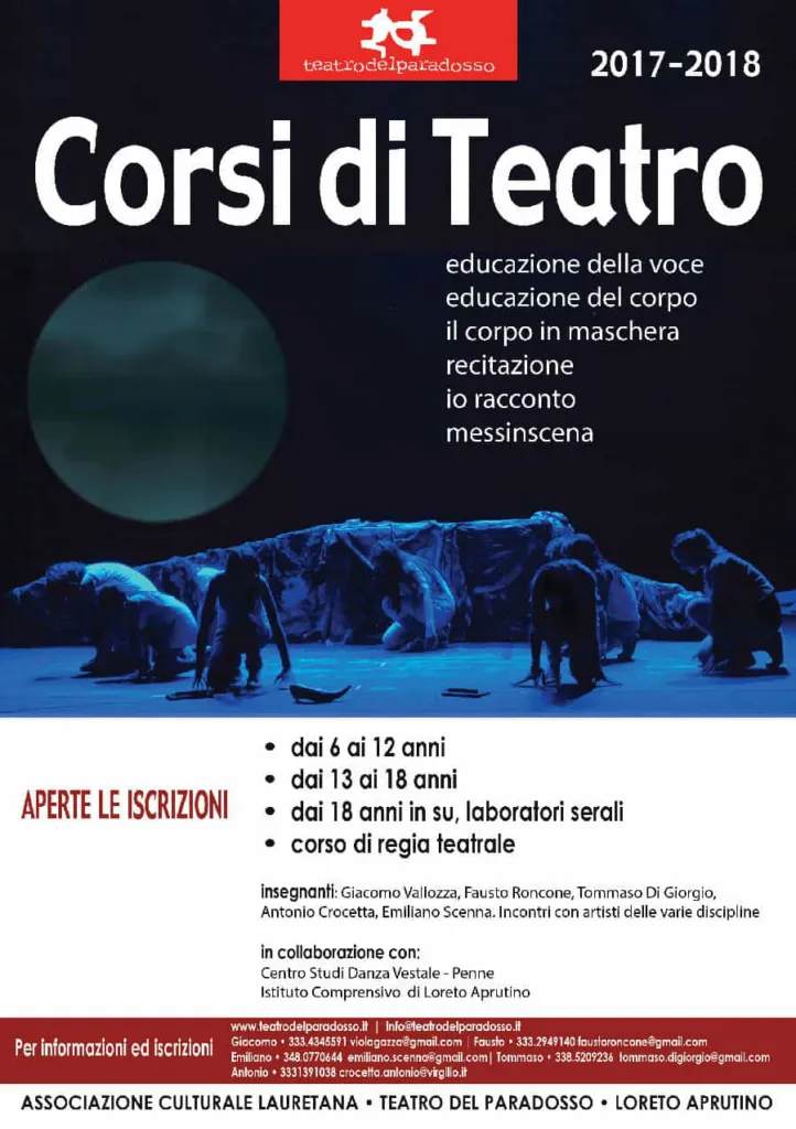 ISCRIZIONI PER I CORSI TEATRALI 2017-18: scuola teatro