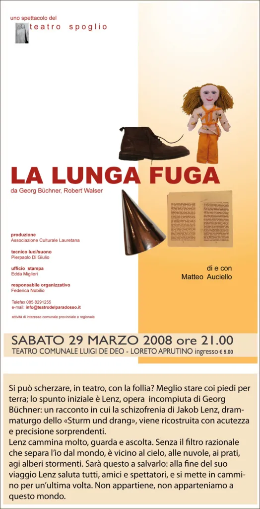 Locandina dello spettacolo La lunga fuga